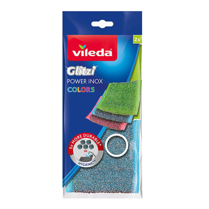 Estropajo de acero inoxidable glitzi 2 colores Estropajo de acero inoxidable glitzi 2 colores