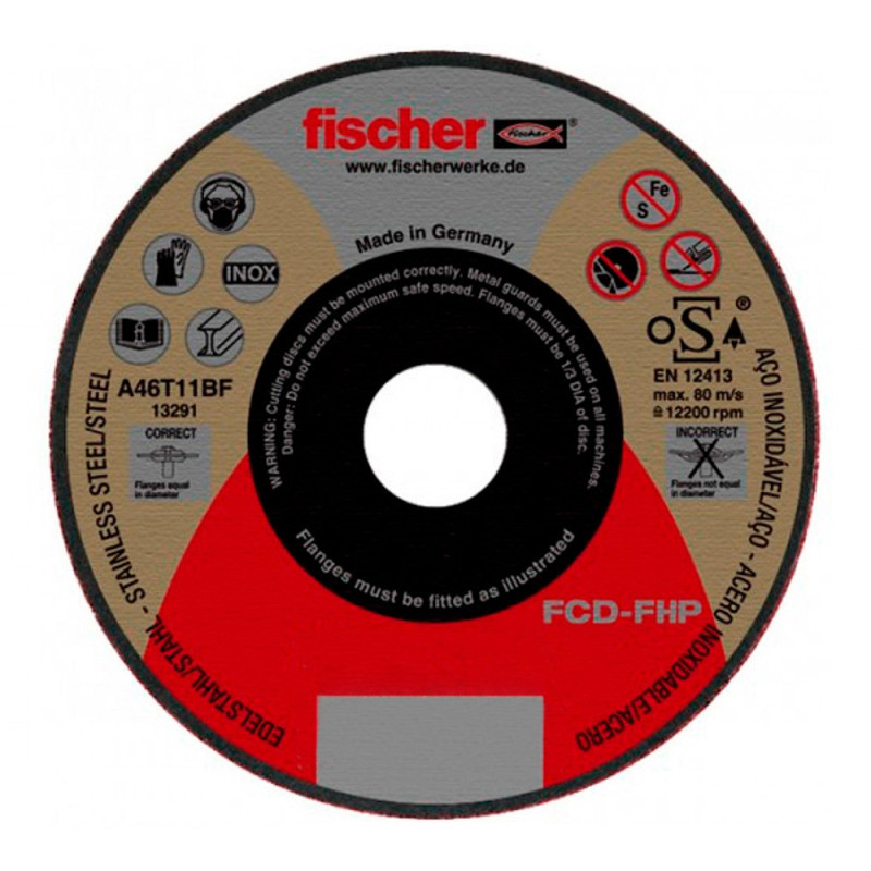 Disco fcd-fhp ø115x1x22,23 inox. 531688 fischer Disco fcd-fhp ø115x1x22,23 inox. 531688 fischer