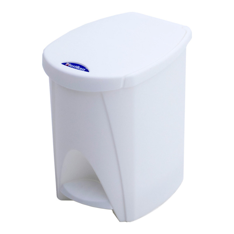 Papelera de pedal 7l blanco 20x26x28cm Papelera de pedal 7l blanco 20x26x28cm