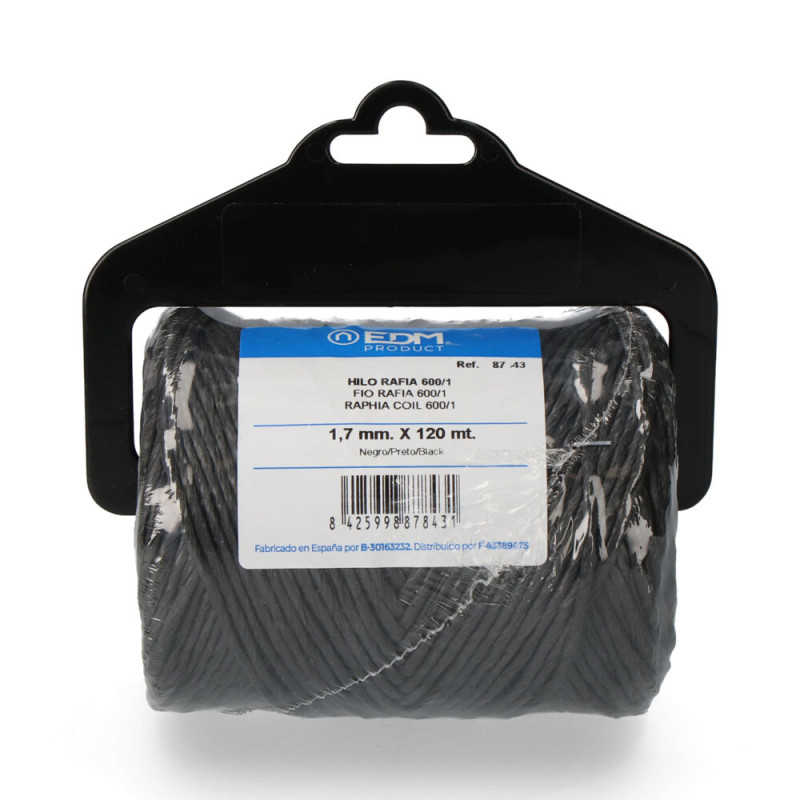Hilo rafia 600/1 bobina 220g/120m negro edm Hilo rafia 600/1 bobina 220g/120m negro edm