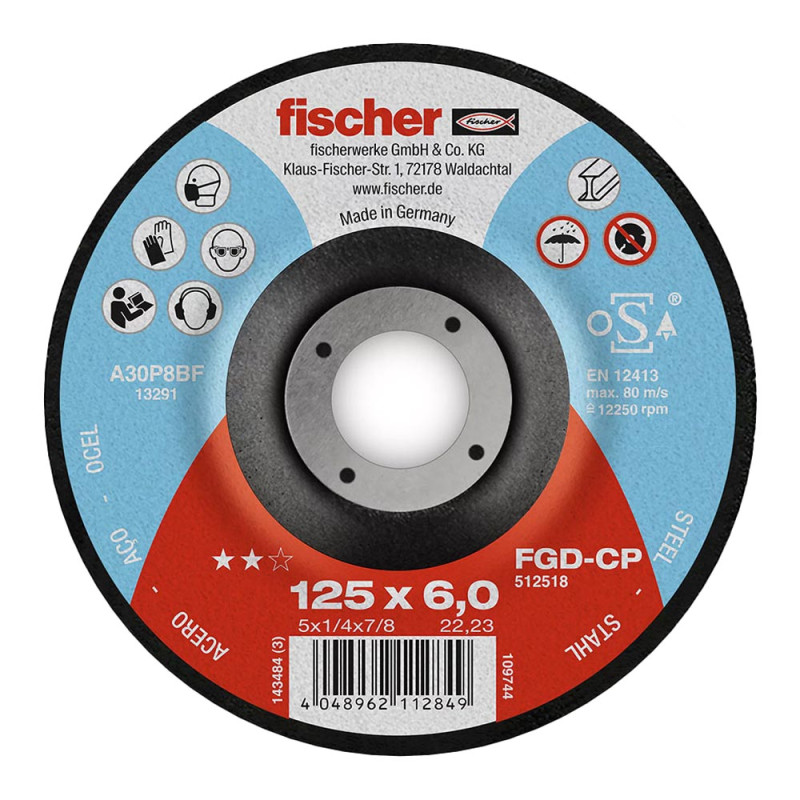 Disco fgd-cp ø125x6x22,23 carbon desbaste 512518 fischer Disco fgd-cp ø125x6x22,23 carbon desbaste 512518 fischer