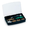 Organizador de compartimento con tapa 7 divisiones fijas 17,5 x 12,2 x 3 cm