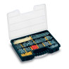 Organizador de compartimento con tapa hasta 20 divisiones: 5 fijas + 15 divisores removibles 39,5 x 30,5 x 6 cm