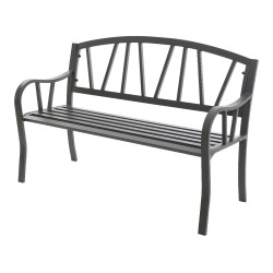Banco de hierro color antracita para exterior 123 x 53 x 86 cm