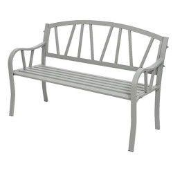 Banco de hierro color gris para exterior 123 x 53 x 86 cm