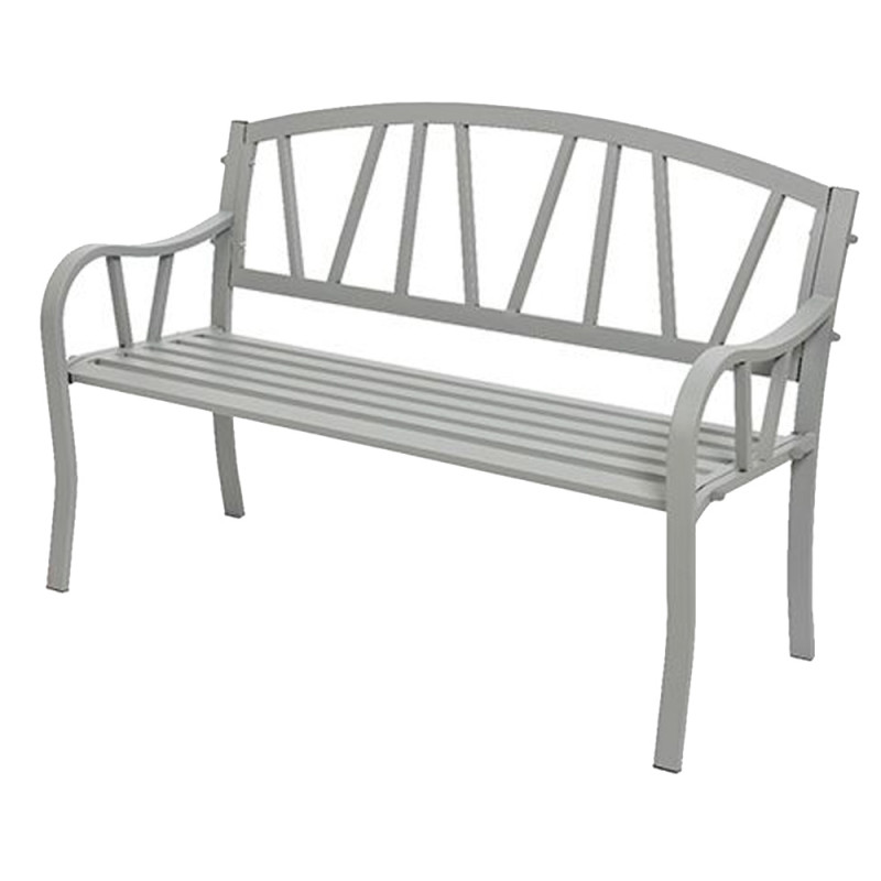 Banco de hierro color gris para exterior 123 x 53 x 86 cm Banco de hierro color gris para exterior 123 x 53 x 86 cm
