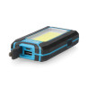 Linterna led cob 8w 500lm profesional. recargable con usb. con gancho + iman funcion power bank. incluye cable de carga. kom ...