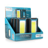 Linterna led cob 8w 500lm profesional. recargable con usb. con gancho + iman funcion power bank. incluye cable de carga. kom ...