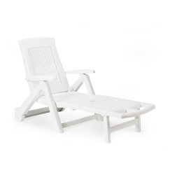 Tumbona plegable ipae pro color blanco con ruedas 72 x 195 x 101 cm