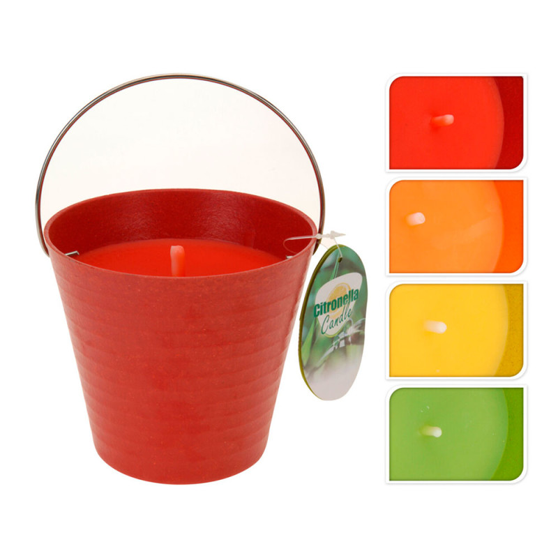 Vela citronela antimosquitos con recipiente metalico 230g ø12,5x11cm Vela citronela antimosquitos con recipiente metalico 230g ø12,5x11cm