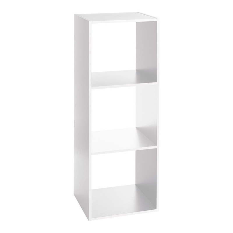 Estanteria madera color blanco para 3 cajas organizadoras 100,5x34,4x32cm Estanteria madera color blanco para 3 cajas organizadoras 100,5x34,4x32cm