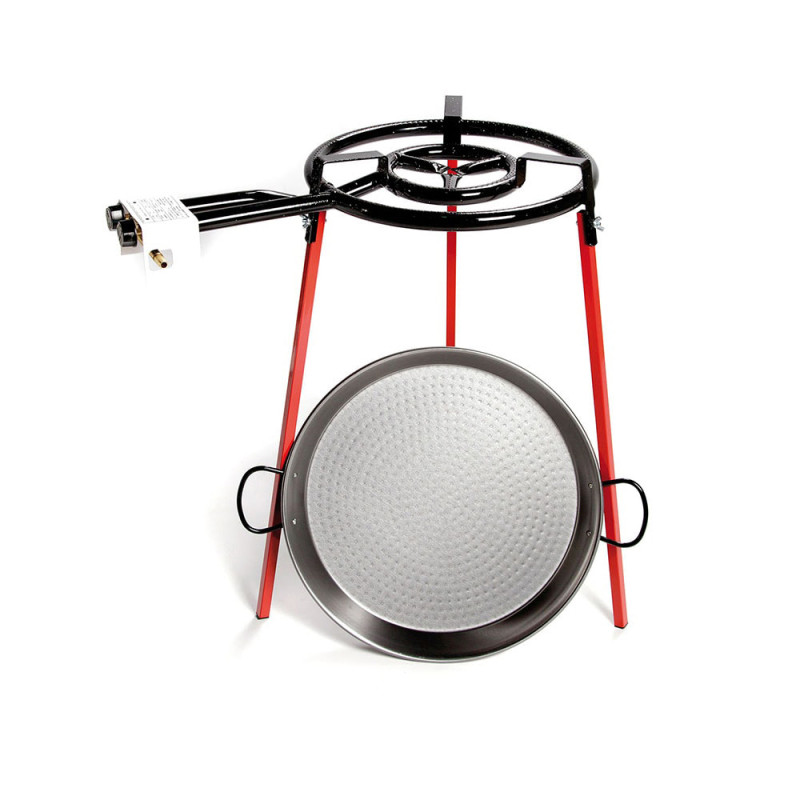 Set paellera pulida ø46cm con tripode y quemador de gas 400mm Set paellera pulida ø46cm con tripode y quemador de gas 400mm