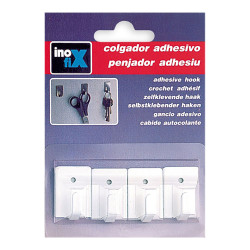 Colgador adhesivo blanco 2019-2-001 (blister 4 unid.) inofix