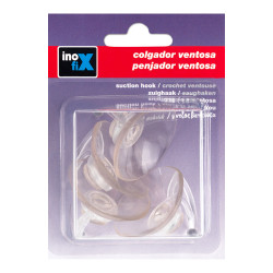 Colgador ventosa ø42mm transparente 1207-1-000 (blister 4 unid.) inofix