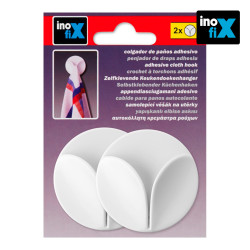 Colgador adhesivo paños de cocina, blanco, blister 2 unidades