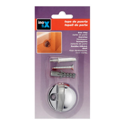 Tope de puerta metalico con tornillo cromado (blister) inofix