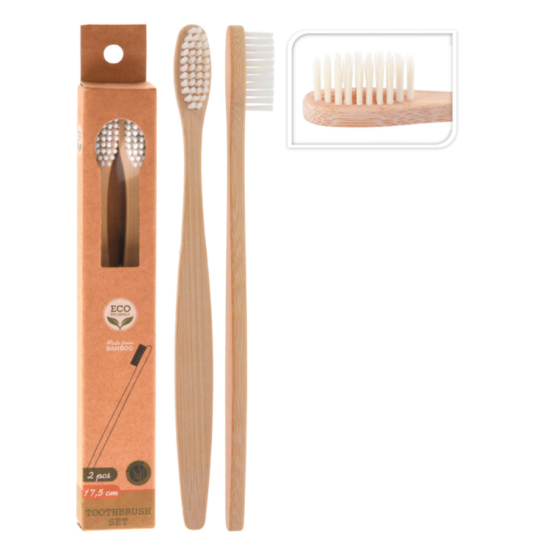 Cepillo dientes cuerpo bambu cerdas nylon 2 unid. Cepillo dientes cuerpo bambu cerdas nylon 2 unid.