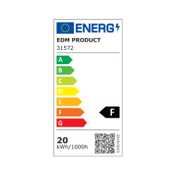 Downlight led empotrable redondo 20 w luz dia 4000 k 1500 lm blanco ø22,5 cm