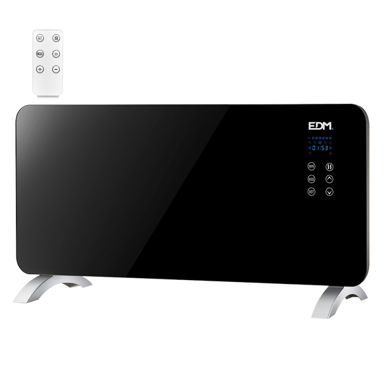 Convector con placa de cristal 2000w edm Convector con placa de cristal 2000w edm