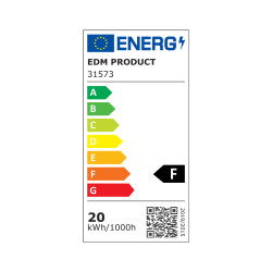 Downlight led empotrable redondo 20 w luz dia 4000 k 1500 lm cromado ø 22,5 cm