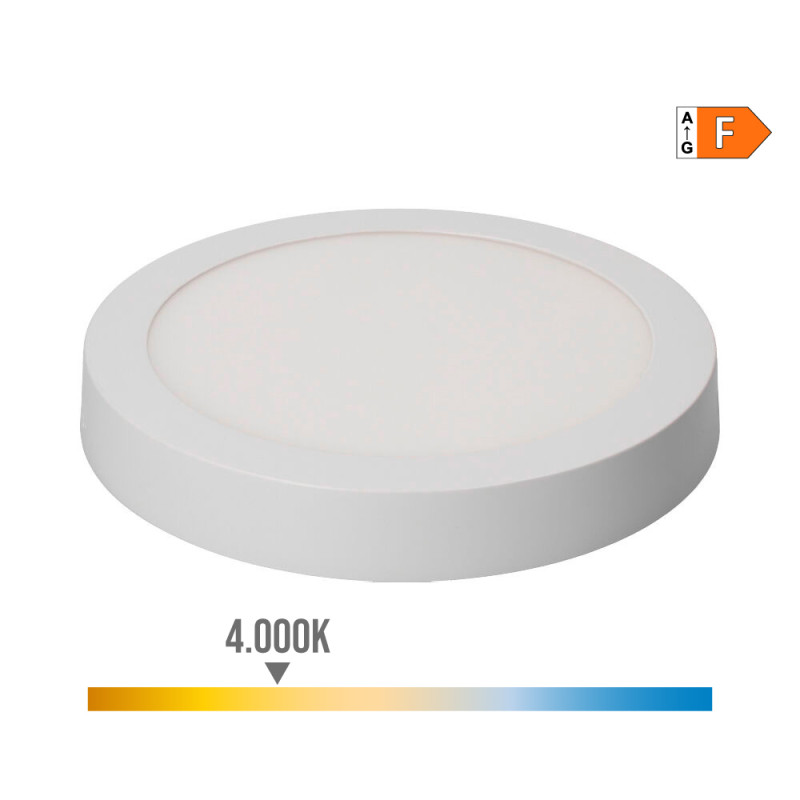 Downlight led superficie redondo blanco 20 w 1500 lm 4000 k luz dia ø 22 x 3 cm Downlight led superficie redondo blanco 20 w 1500 lm 4000 k luz dia ø 22 x 3 cm