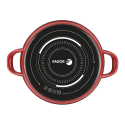 Tartera optimax ø24cm roja acero esmaltado aisi 430 fagor