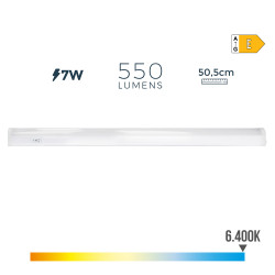 Regleta led 7 w 600 lm 6500 k luz fria 50,5 x 2,2 x 3,5 cm