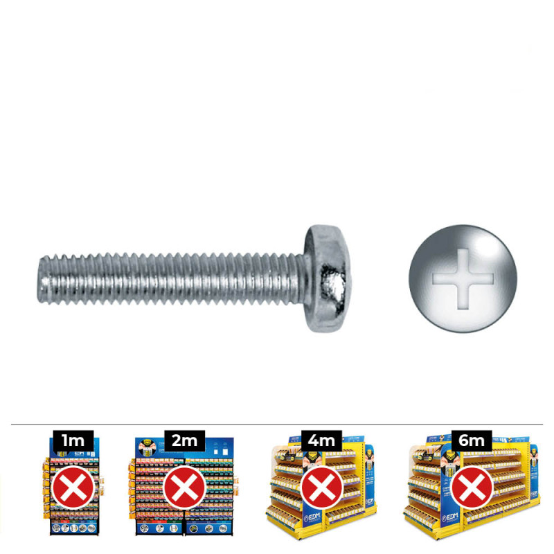 Caja 500 unid. tornillo metrica alomado philips din/ref 7985 ø4x25mm zincado celo Caja 500 unid. tornillo metrica alomado philips din/ref 7985 ø4x25mm zincado celo