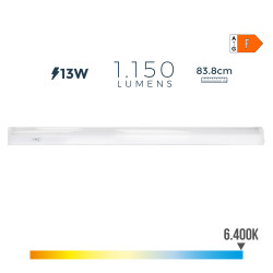 Regleta led 13 w 1150 l m 6500 k luz fria 83,8 x 3.5 x 3.8 cm
