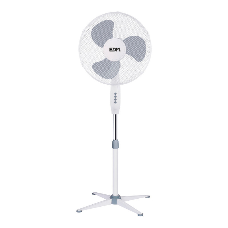 Ventilador de pie, blanco, potencia 45 w, aspas ø40 cm, altura regulable 105-125 cm Ventilador de pie, blanco, potencia 45 w, aspas ø40 cm, altura regulable 105-125 cm