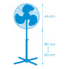 Ventilador de pie, blanco, potencia 45 w, aspas ø40 cm, altura regulable 105-125 cm