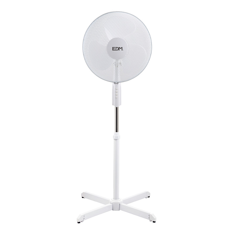 Ventilador de pie, blanco, potencia 45 w, aspas ø40 cm, altura regulable 110-130 cm Ventilador de pie, blanco, potencia 45 w, aspas ø40 cm, altura regulable 110-130 cm