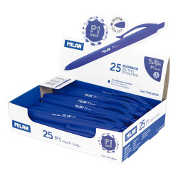 Pack con 25 boligrafos azules milan
