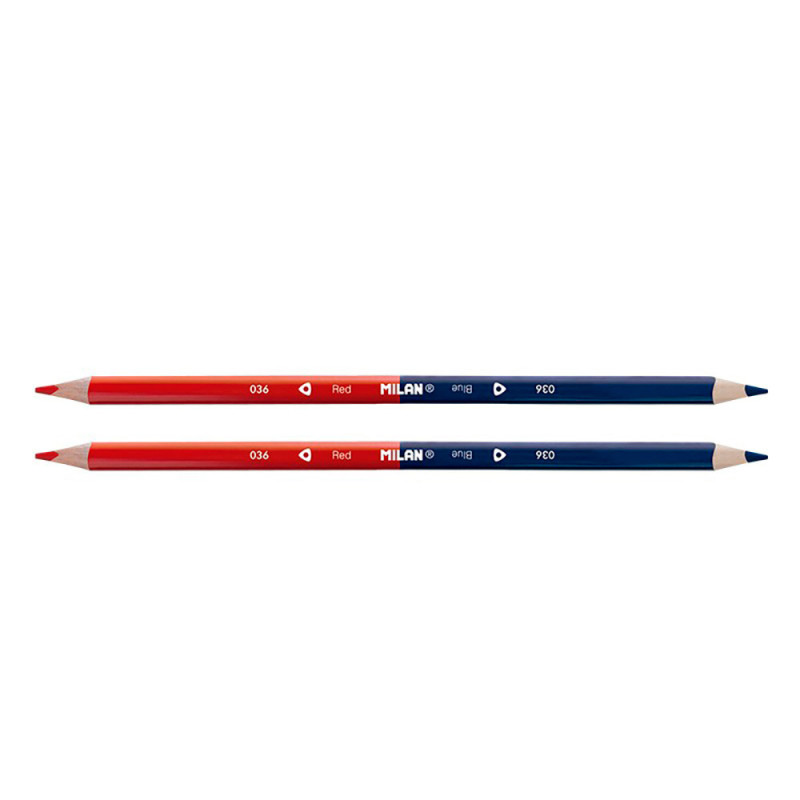 Blister con 2 lapices bicolor milan Blister con 2 lapices bicolor milan