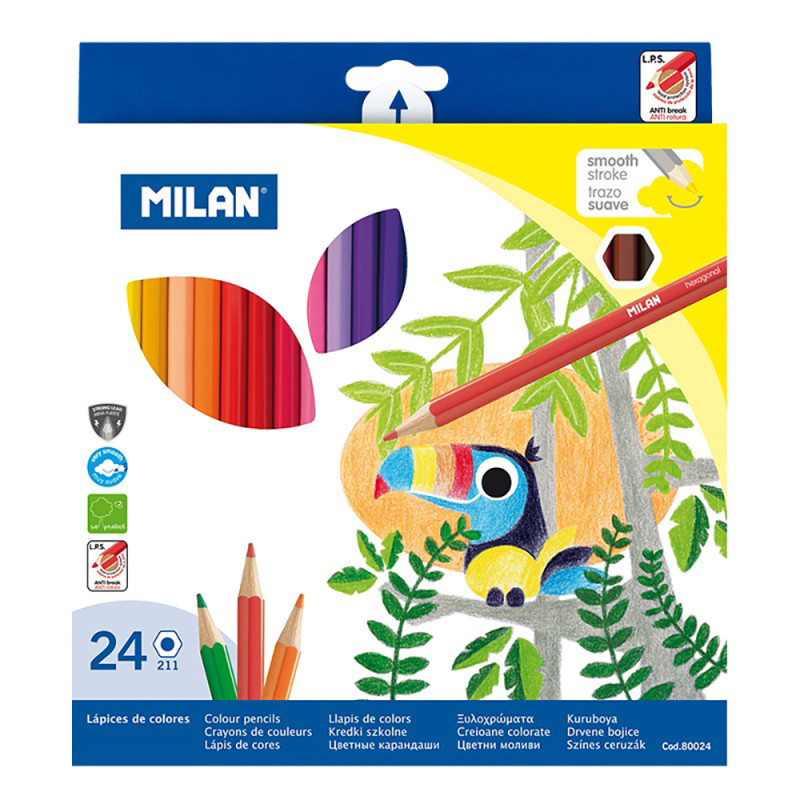 Pack con 24 lapices de colores milan Pack con 24 lapices de colores milan