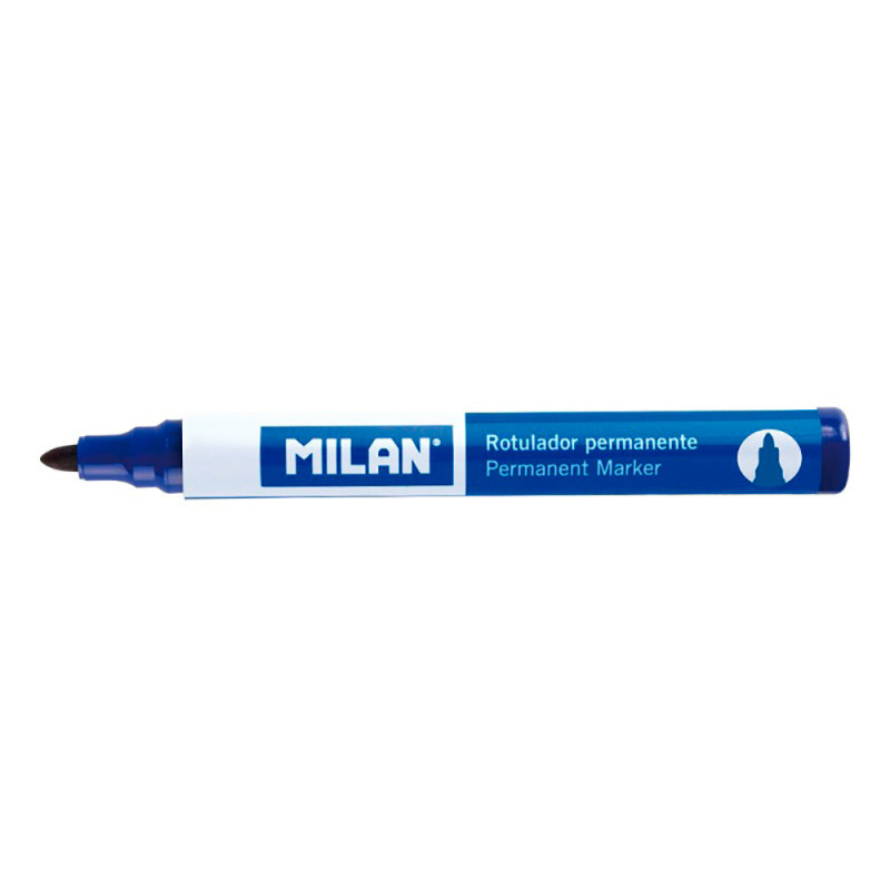 Pack con 12 rotuladores azules permantenes. punta redonda milan Pack con 12 rotuladores azules permantenes. punta redonda milan