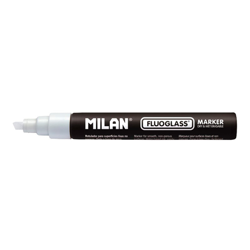 Blister con rotulador blanco fluoglass 2-4mm milan Blister con rotulador blanco fluoglass 2-4mm milan