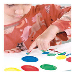 Caja con 6 tarros de pintura para dedos 25ml milan