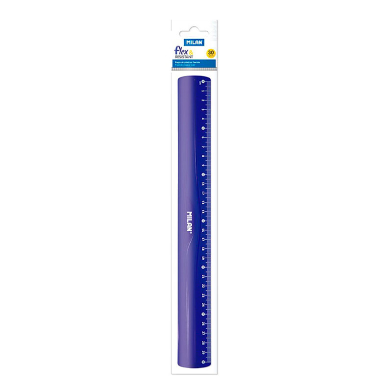 Regla flex & resistan azul 30cm milan Regla flex & resistan azul 30cm milan