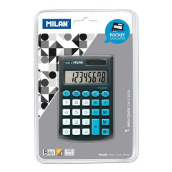 Blister calculadora pocket negra 8 digitos con funda milan