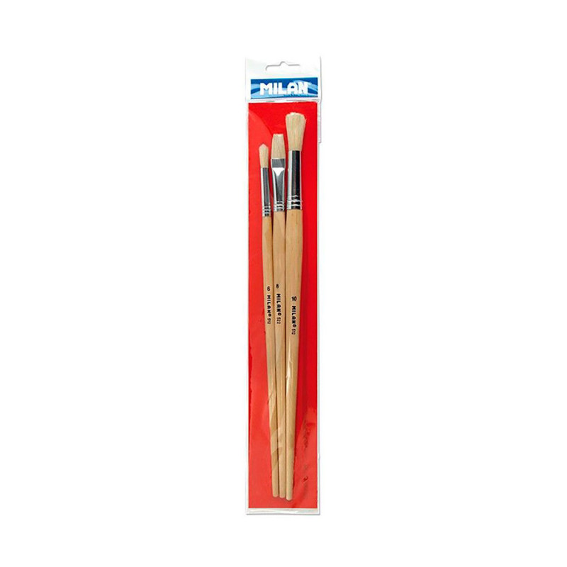 Blister con 3 pinceles para oleo, acrilico serie 512 n° 6 y 10, serie 522 n° 8 milan Blister con 3 pinceles para oleo, acrilico serie 512 n° 6 y 10, serie 522 n° 8 milan