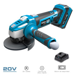 Kit maletin amoladora 20 v con 1 bateria 4.0ah y cargador 08772. 28,9 x 27 cm. pro series battery
