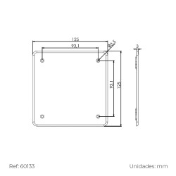 Tapa cuadrada para caja 100x100mm con tornillos solera 62t