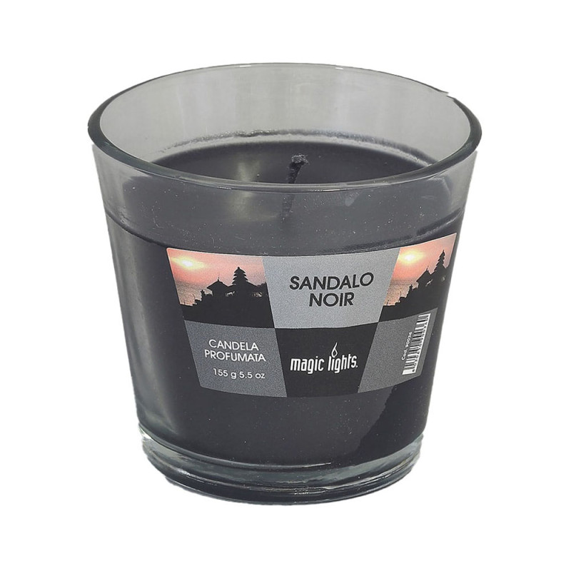 Vela perfumada en vaso de cristal sándalo 150g. magic lights Vela perfumada en vaso de cristal sándalo 150g. magic lights