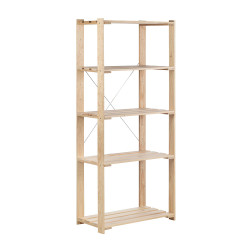 Estanteria alistonada evolution 5, 76,5x38,5x174,5cm pino macizo astigarraga
