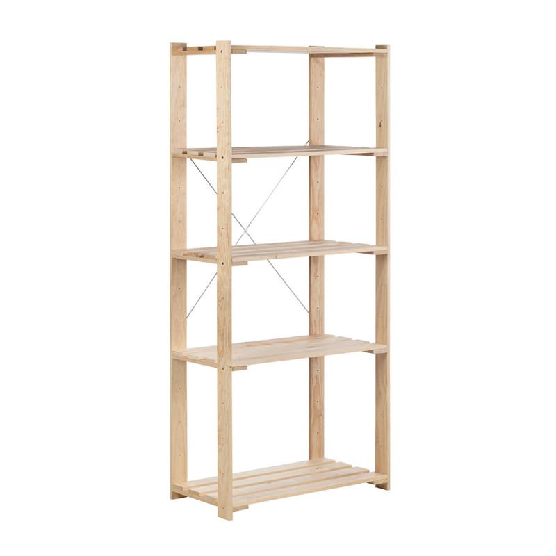 Estanteria alistonada evolution 5, 76,5x38,5x174,5cm pino macizo astigarraga Estanteria alistonada evolution 5, 76,5x38,5x174,5cm pino macizo astigarraga