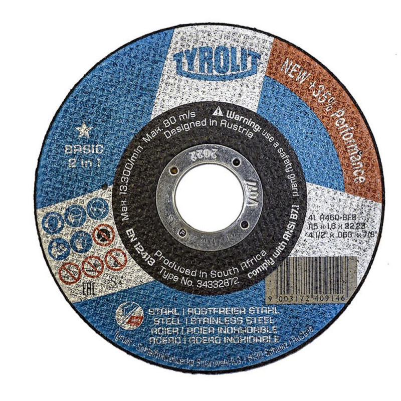 Disco corte plano 41c ø115x1,6x22,23 a46q-bfb Disco corte plano 41c ø115x1,6x22,23 a46q-bfb
