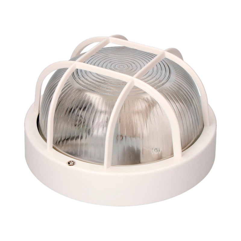 Aplique redondo blanco 1xe27 40w ø18,5x10,4cm modelo tarragona ip54 . Aplique redondo blanco 1xe27 40w ø18,5x10,4cm modelo tarragona ip54 .