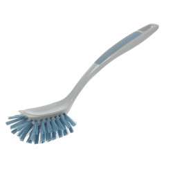 Cepillo lavaplatos con asa antideslizante. color gris y azul