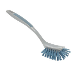 Cepillo lavaplatos con asa antideslizante. color gris y azul